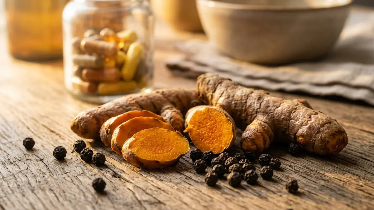 Racine de curcuma et poivre noir pour traiter l'arthrose naturellement