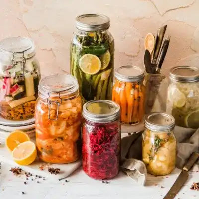 Ferments sains en bocaux