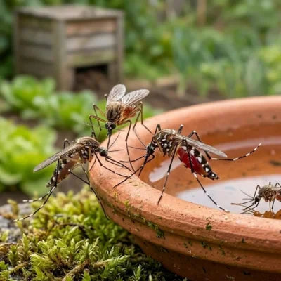 Moustiques dans un point d'eau