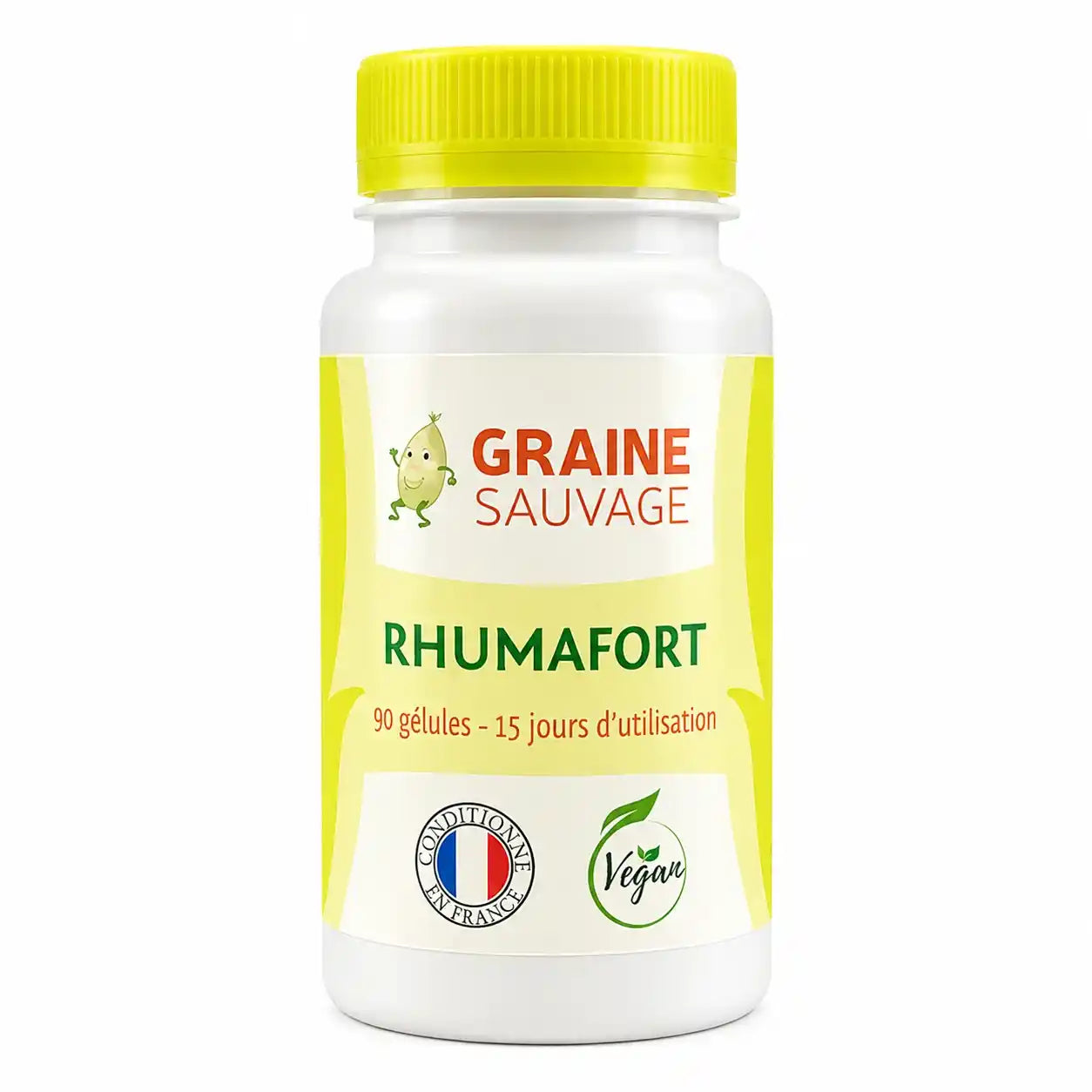 Flacon de 90 gélules de Rhumafort de la marque Graine Sauvage
