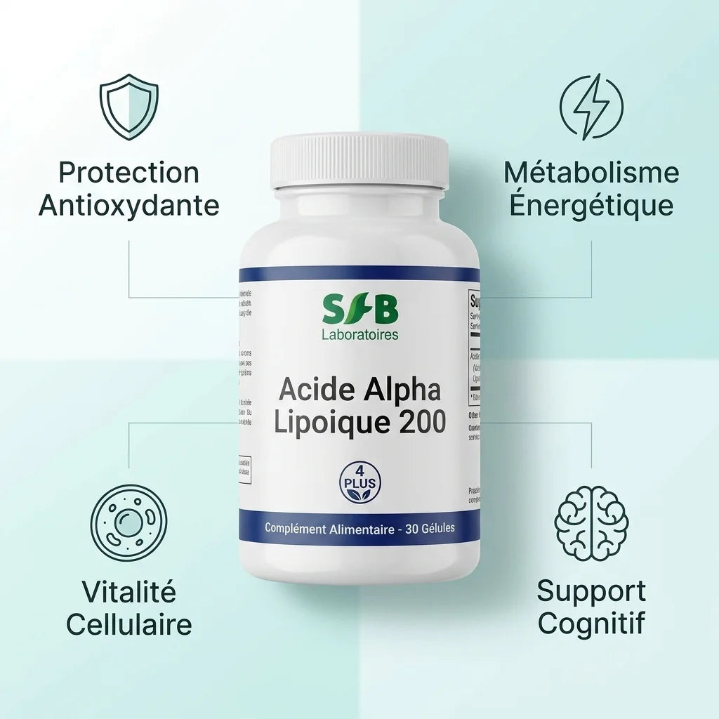Acide Alpha Lipoique 200 gélules végétales SFB - Antioxydant, Métabolisme énergétique et Vitalité cellulaire