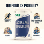 Acide alpha lipoïque SFB 200mg gélules végétales - Supplément pour sportifs, professionnels et seniors