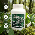 Bouteille Neodiet Ail des ours 180 gélules avec posologie 2 gélules par jour et cure 3 mois