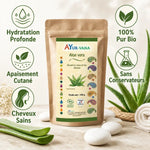 Aloe Vera poudre bio Ayurvana - Bénéfices hydratation, apaisement cutané et cheveux sains