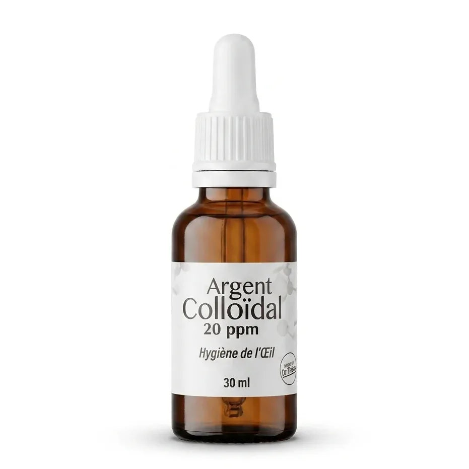 Flacon compte-gouttes Argent Colloïdal 20ppm Dr. Theiss pour hygiène oculaire