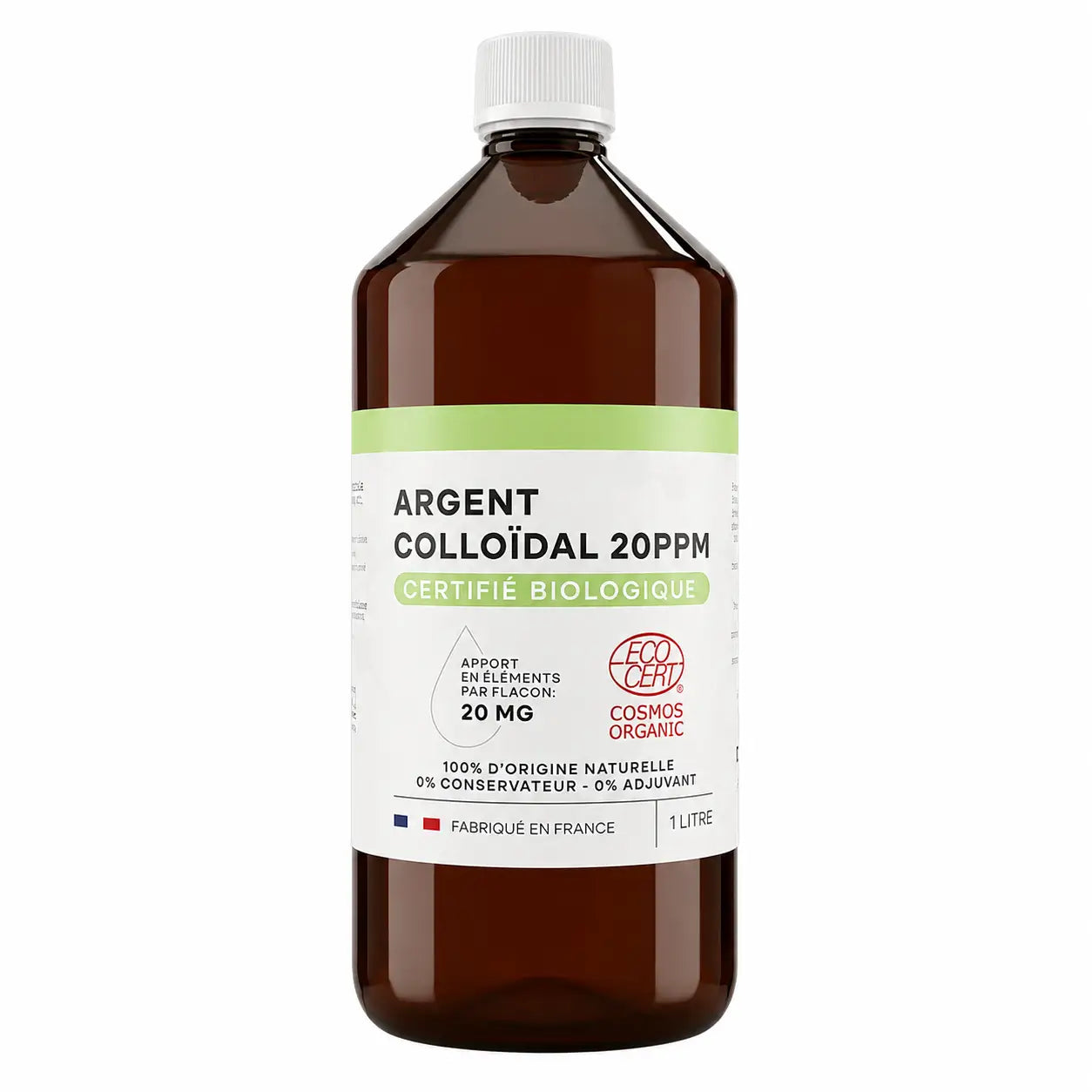 Argent Colloïdal certifié bio 20 ppm – 1 L – Dr.Theiss