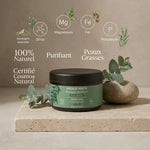 Argile verte Najel en pot avec minéraux et plantes, 100% naturel purifiant pour peaux grasses