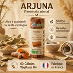 Arjuna bio en gélules Ayurvana avec ingrédients actifs et bénéfices cardiaques