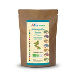 Ashwagandha bio en poudre Ayurvana, sachet produit fond blanc