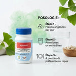 Audinat gélules avec posologie : 2 capsules par jour avec eau aux repas
