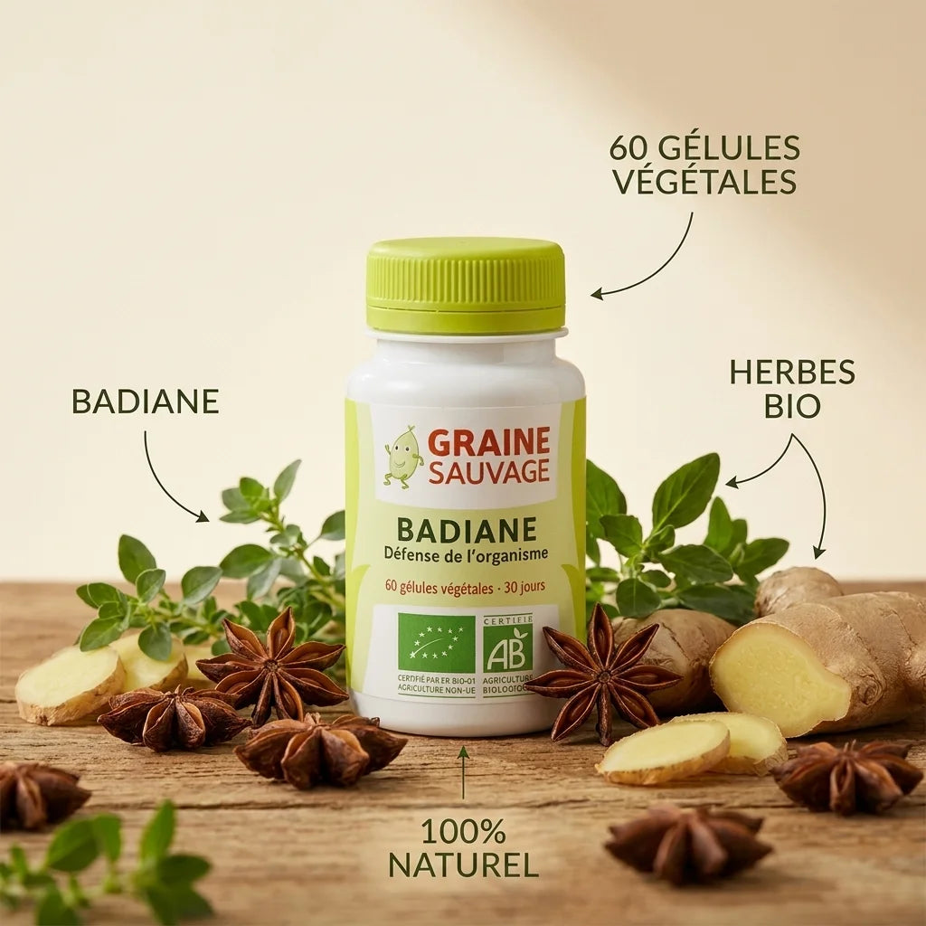 Badiane Bio gélules végétales avec ingrédients naturels - Graine Sauvage