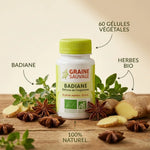Badiane Bio gélules végétales avec ingrédients naturels - Graine Sauvage