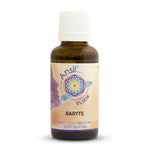 Bouteille Ansil Baryte élixir de cristal en verre ambré avec logo fleur de vie