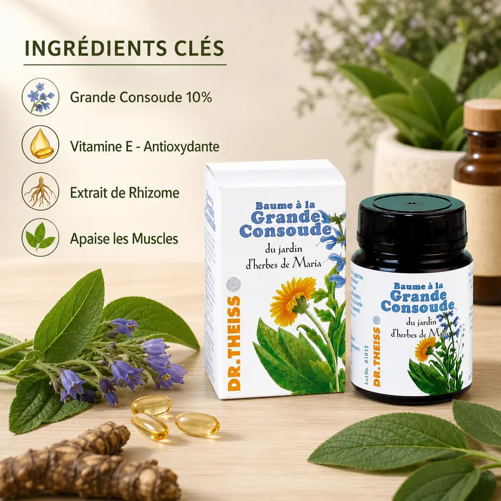 Baume à la Grande Consoude Dr Theiss avec ingrédients naturels et vitamine E apaisante