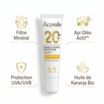 Baume à lèvres SPF20 bio Acorelle avec ingrédients naturels et protection UVA/UVB