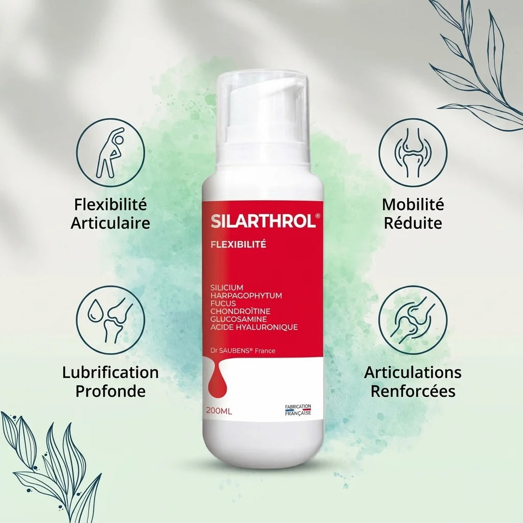 Baume articulaire SILARTHROL 200ml avec bénéfices : flexibilité, mobilité et lubrification profonde