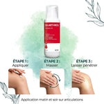 SILARTHROL® baume articulaire 200ml avec guide d'application matin et soir sur articulations