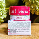 le verso d'un pot de Baume à lèvres Bio teinté fraise et miel