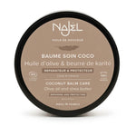 Baume soin coco Najel certifié bio en pot noir avec étiquette beige