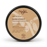 Beurre de karité bio Najel parfum cacao en pot noir, produit cosmétique naturel certifié