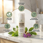 BIO 5 Après-shampooing antichute bio vegan avec ses 5 bénéfices : renforce, hydrate, démêle, apaise le cuir chevelu