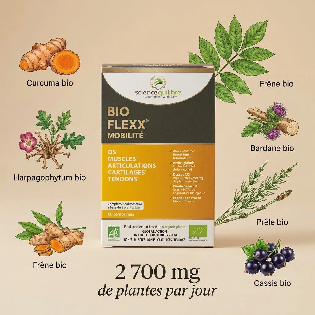 BIO FLEXX Mobilité - Boîte de complément avec ingrédients naturels pour la mobilité articulaire