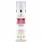 BIO TEMPO soin anti-âge bio vegan - flacon pompe blanc et étiquette bordeaux Science et Équilibre