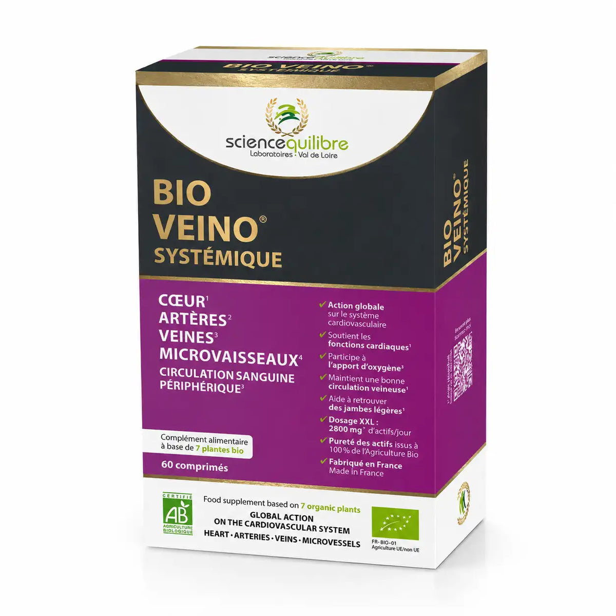 BIO VEINO Systémique certifié bio en comprimés, complément alimentaire Science et Équilibre

