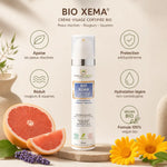 BIO XEMA crème bio vegan avec bénéfices : apaise peaux réactives, réduit rougeurs, hydrate sans comédones