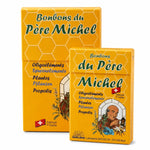Bonbons du Père Michel Bioligo - boîtes de bonbons suisses sur fond blanc
