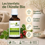 Bourgeons Airelle Bio Alphagem flacon 50ml avec baies rouges fraîches, bénéfices santé féminine