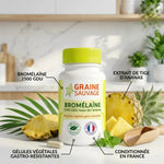 Bromélaïne vegan en gélules Graine Sauvage avec ingrédients naturels d'ananas frais