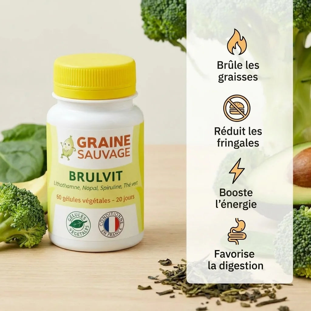 Brulvit Vegan gélules complément alimentaire brûle graisse avec ingrédients naturels