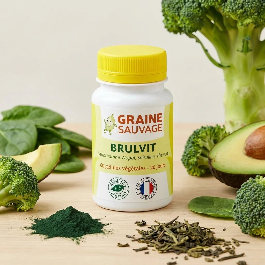 Brulvit Vegan en gélules avec légumes verts, spiruline et thé vert pour la santé