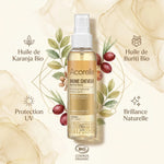 Brume protectrice cheveux Acorelle Bio avec huiles de karanja et buriti en flacon spray