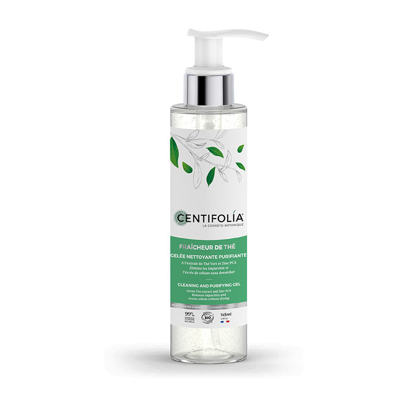 Flacon pompe de 145 ml de gelée nettoyante et purifiante de la marque Centifolia