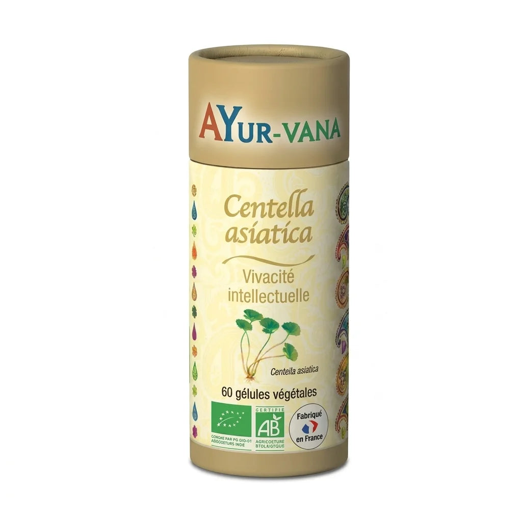 Centella Asiatica bio en gélules Ayurvana - Flacon complément alimentaire ayurvédique
