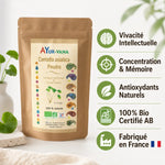 Centella asiatica bio poudre 150g AYur-vana avec bénéfices: concentration, mémoire, antioxydants naturels