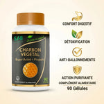 Charbon Super Activé Propolis Verte - Confort digestif, détoxification et action purifiante en 90 gélules