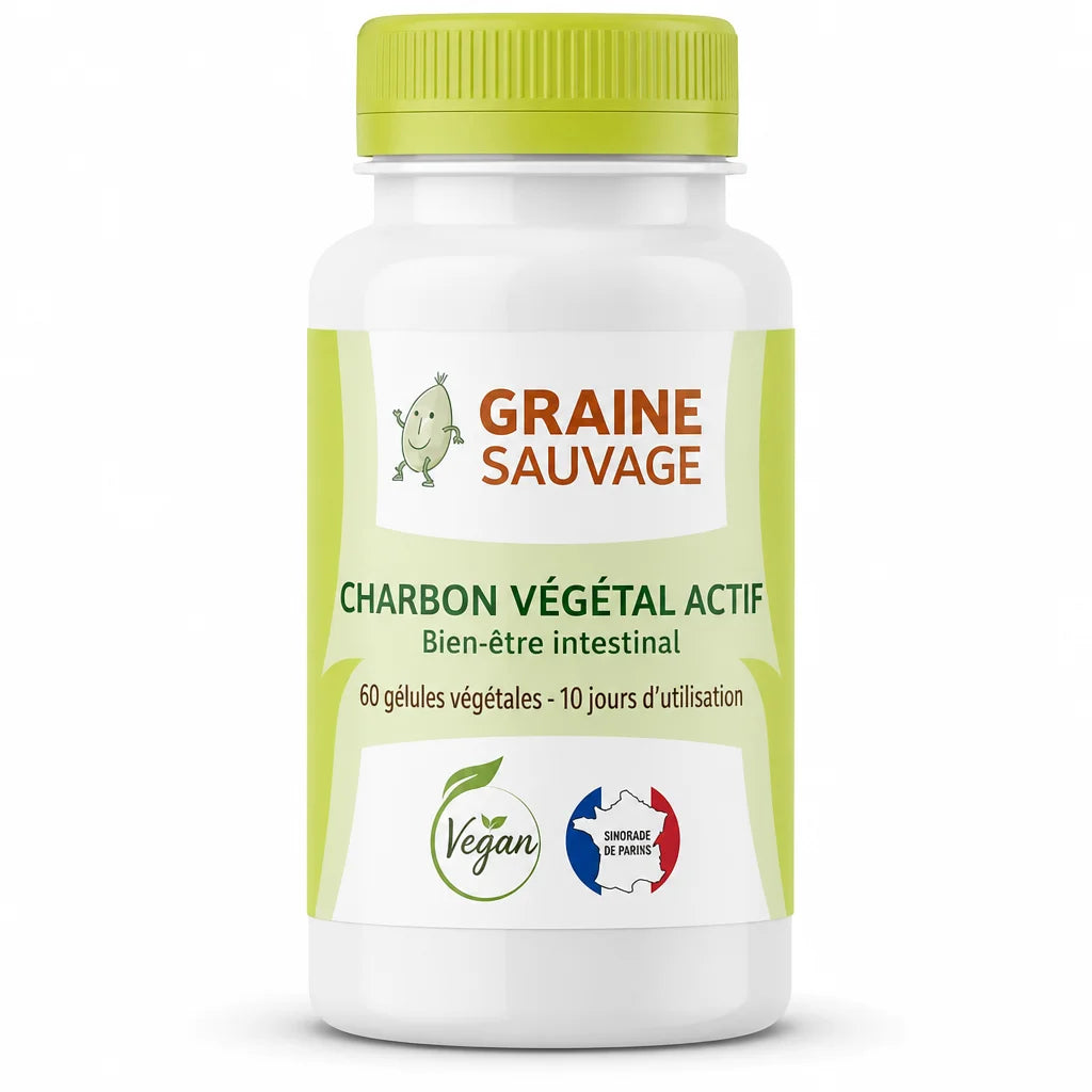 Flacon de Charbon Végétal Actif en gélules Graine Sauvage 60 capsules