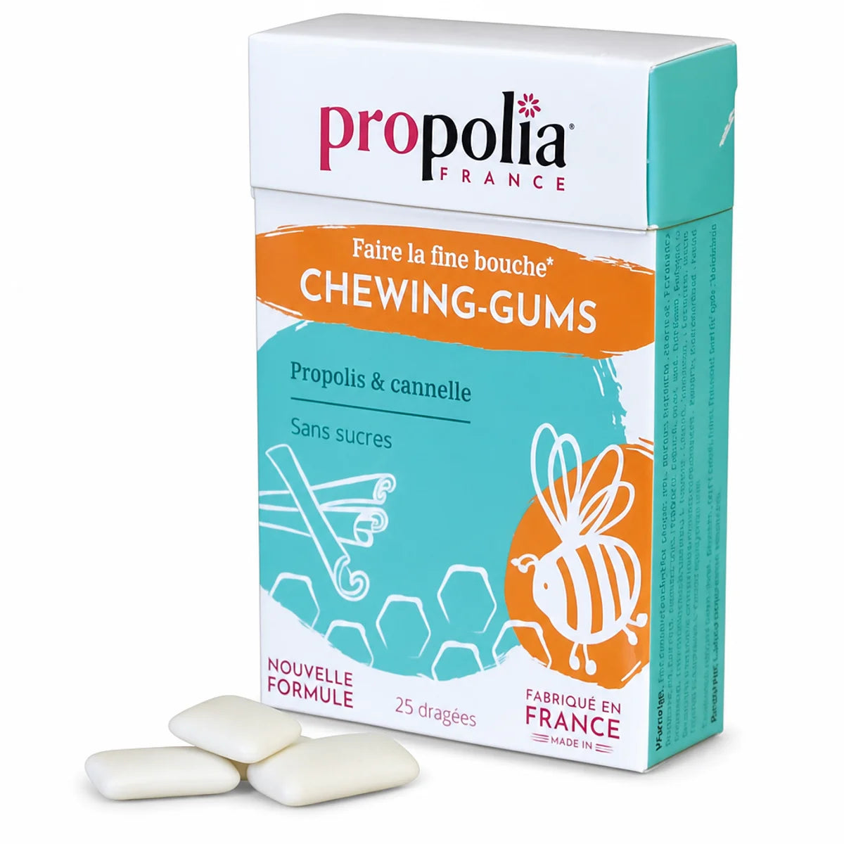 Chewing-gums sans sucre Propolis Cannelle Propolia - boîte 25 dragées