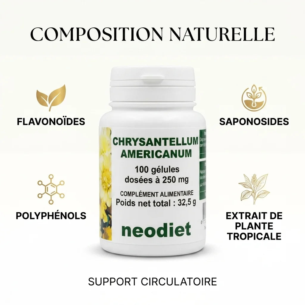 Chrysantellum Americanum gélules Neodiet 250mg avec ingrédients naturels flavonoïdes saponosides polyphénols