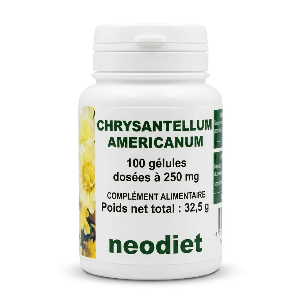Flacon Chrysantellum Americanum 100 gélules 250mg - Complément alimentaire Neodiet