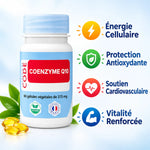Coenzyme Q10 gélules Laboratoire Code avec bénéfices : énergie cellulaire, antioxydants, santé cardiovasculaire