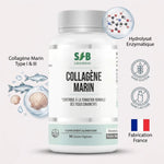 Bouteille collagène marin SFB avec ingrédients, sans gluten, fabrication France - gélules marine