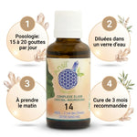 Complexe bio n°14 Fluorite Sapin pectiné avec posologie 15-20 gouttes par jour, cure 3 mois