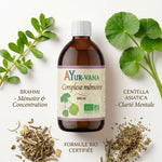 Complexe Mémoire Ayurvana 500ml avec Brahmi et Centella Asiatica bio certifiée
