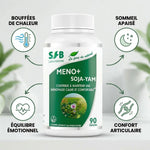 Méno+ Soja Yam gélules ménopause avec bénéfices bouffées de chaleur sommeil équilibre émotionnel