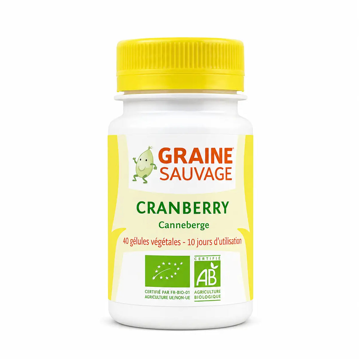 Supplément Cranberry Bio GRAINE SAUVAGE en gélules avec flacon jaune