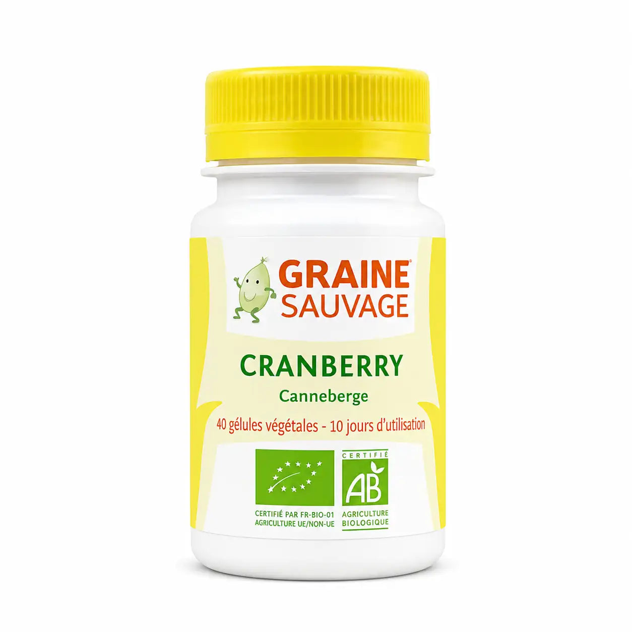 Supplément Cranberry Bio GRAINE SAUVAGE en gélules avec flacon jaune